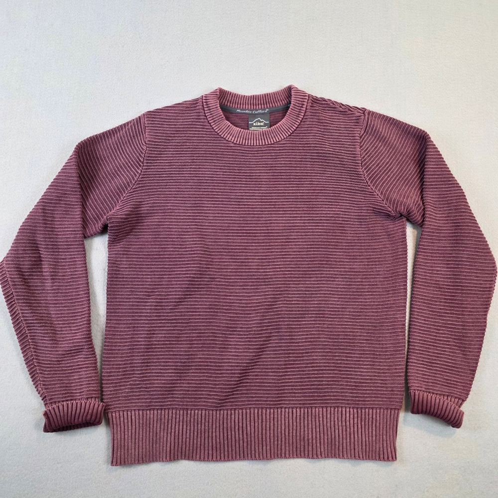 KUHL Sofie Sweater Organic Cotton Ribbed Knit Sweater Winter Berry Lg style 4029